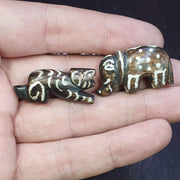 Lot 8 south asian burmese old pyu pumtek animal figurine stone beads pendants