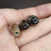 Lot 3 tibetan nepalese dzi beads agate bead black agate   tbl-3