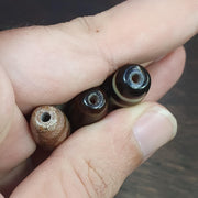 Lot 3 tibetan nepalese dzi beads agate bead black agate   tbl-3