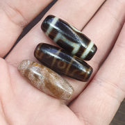 Lot 3 tibetan nepalese dzi beads agate bead black agate   tbl-3