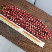Venetian red whiteheart and venetian inspired red skunk glass beads necklacegift