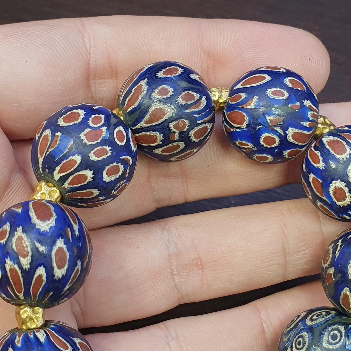 Vintage antique african blue gabri style eyes beads bracelet Gift