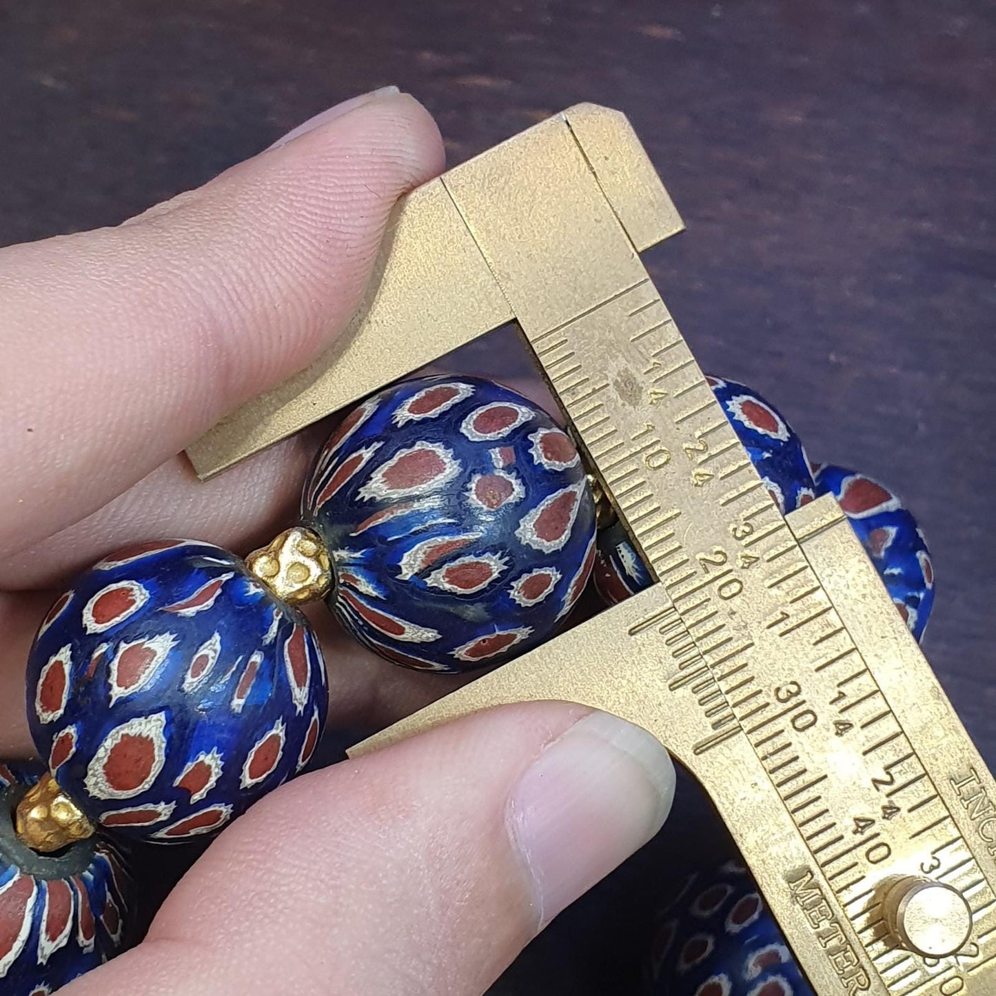 Vintage antique african blue gabri style eyes beads bracelet Gift