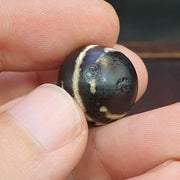 Antique tibetan agate 4 lines goat eyes dzi bead
