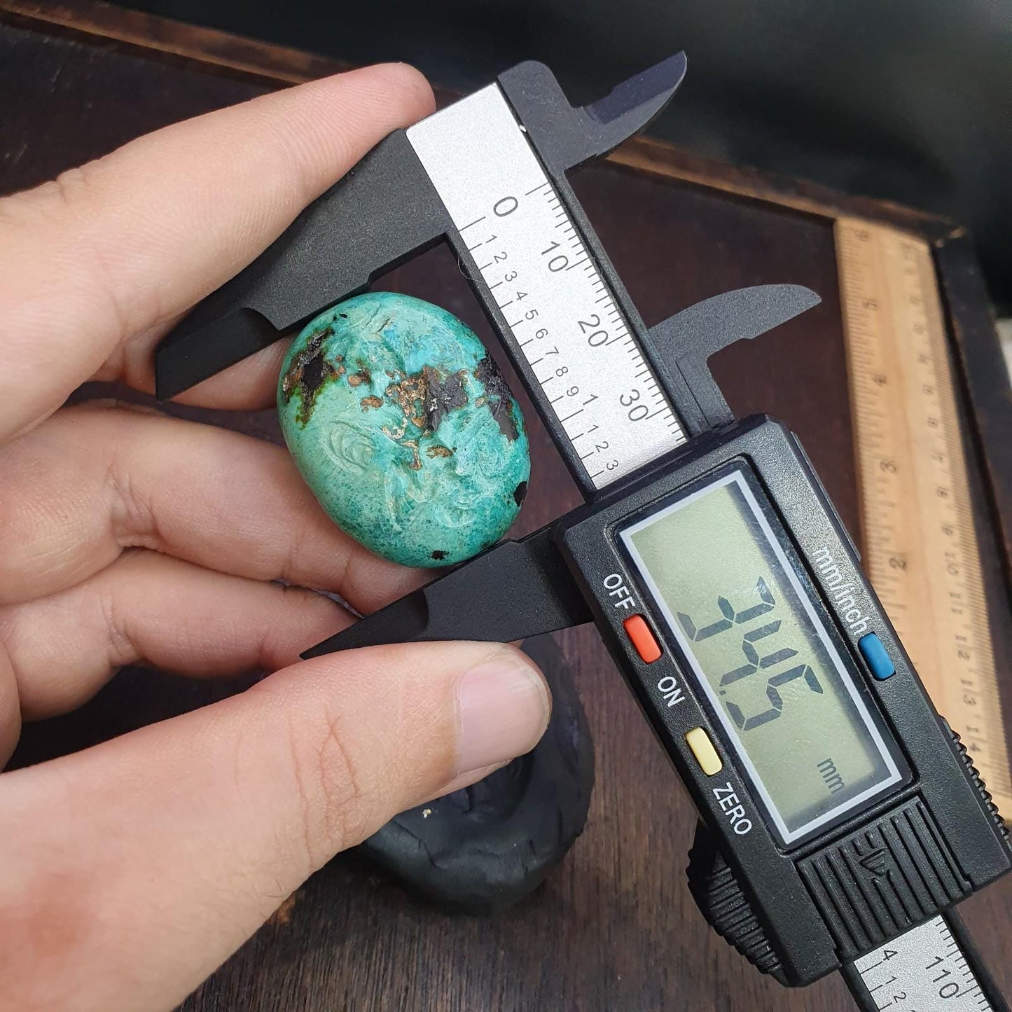 Anitique turquoise chrysocolla stamp seal intaglio engraved pendant bead Collectible Gift