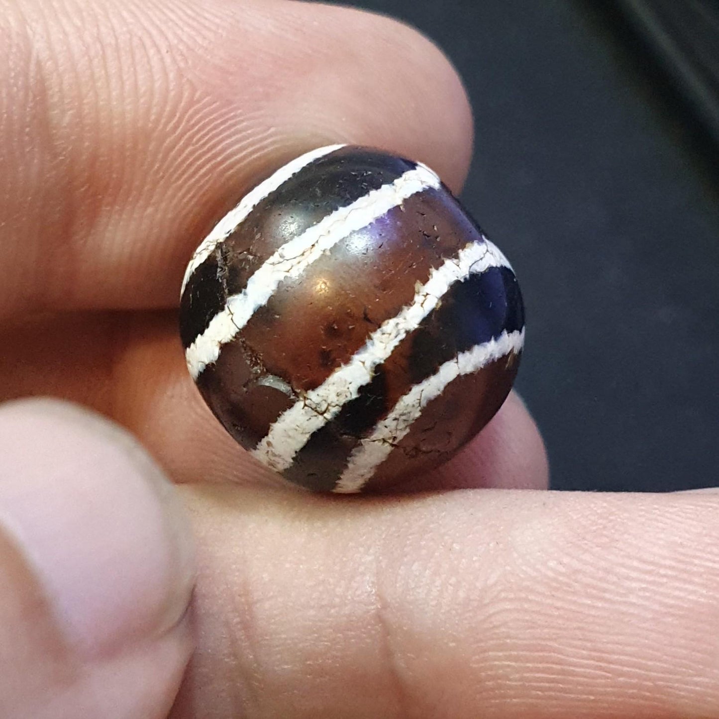 Eta-25 antique tibetan etched agate bead decorated carnelian beads