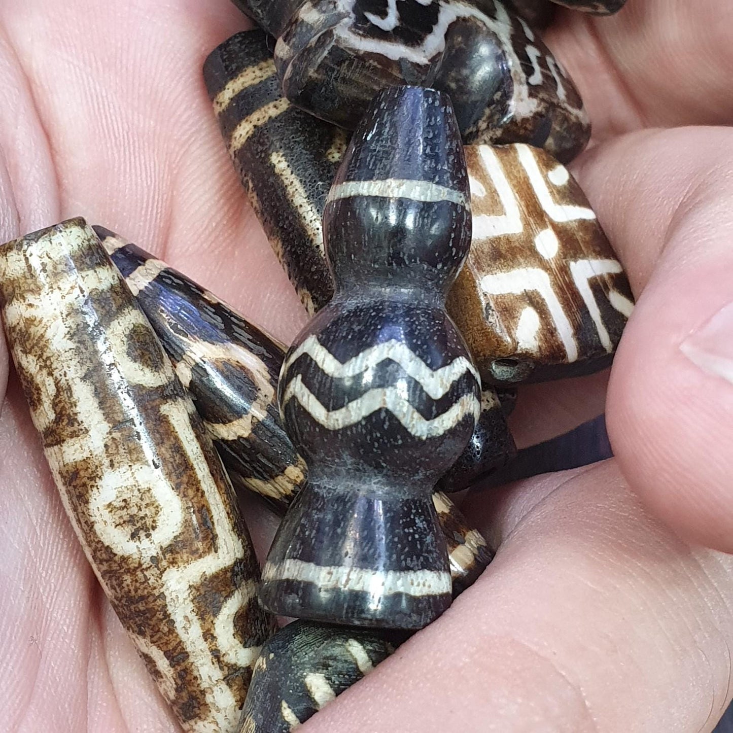 Lot 9 south asian burmese old pyu pumtek stone very rare dzi beads pendants