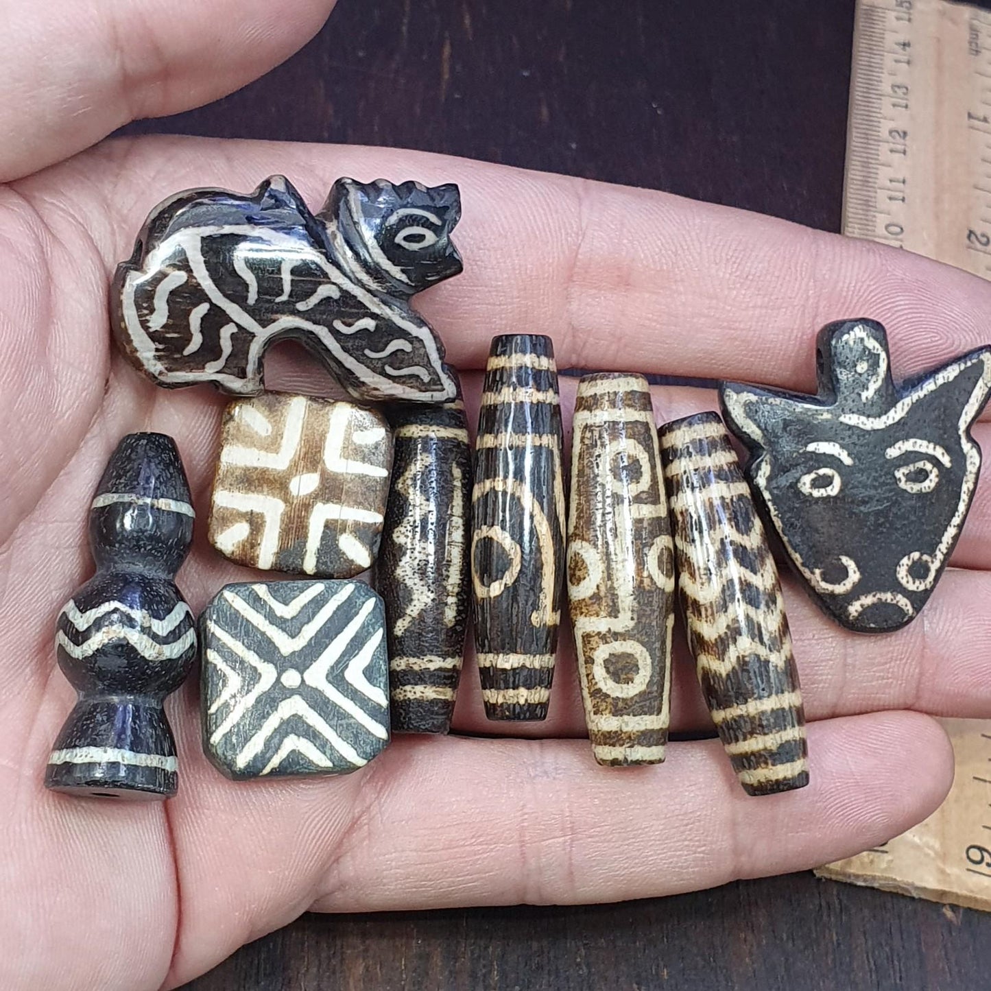 Lot 9 south asian burmese old pyu pumtek stone very rare dzi beads pendants