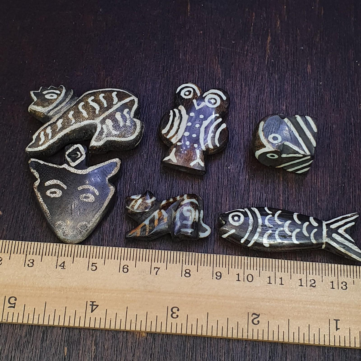 Lot 6 south asian burmese old pyu pumtek animal figurine stone beads pendants