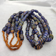 Vintage venerano art fancy  feather beads 18x9.5mm  glass beads 24" necklacegift