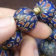 Blue Gabri Style, Ethno Boho Eyes Bracelet | Glass Trade Beads | 20mm Strand, Handmade Amulet