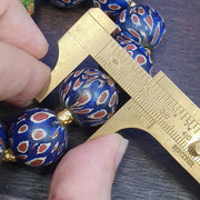 Blue Gabri Style, Ethno Boho Eyes Bracelet | Glass Trade Beads | 20mm Strand, Handmade Amulet