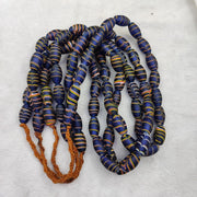 Vintage venerano art fancy  feather beads 18x9.5mm  glass beads 24" necklacegift