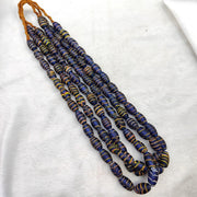 Vintage venerano art fancy  feather beads 18x9.5mm  glass beads 24" necklacegift