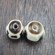 Lot 2 unique pattern tibetan agate stone dzi bead amulet