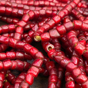 Wholesale: 30 Strand Cranberry Red White Heart Venetian Trade Beads