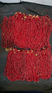 Wholesale: 30 Strand Cranberry Red White Heart Venetian Trade Beads