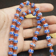 Beautiful blue chevron beads 6 layers chevron glass beaded necklace gift