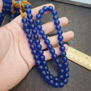 Vintage old african style blue glass beads 10mm beads strand