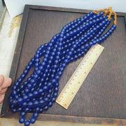 Vintage old african style blue glass beads 10mm beads strand
