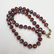 Vintage red venetian style face glass beads beaded necklace gift