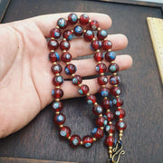 Vintage red venetian style face glass beads beaded necklace gift
