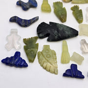 Whispers of the mountain: jade, quartz & lapis pendants lot 41 pcs