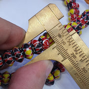 Multicolor venetian inspired glass beads 10mm red yellow chevron beads necklace