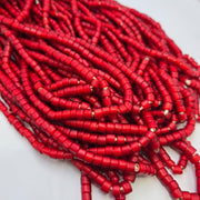 Very unique shape 7-8mm vintage venetian white heart trade beads long strand