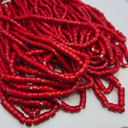 Very unique shape 7-8mm vintage venetian white heart trade beads long strand