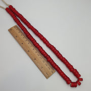 Very unique shape 11mm vintage venetian white heart trade beads long strand