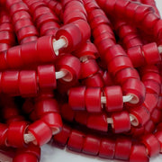 Venetian white heart beads 9mm red glass – vintage african trade jewelry supply