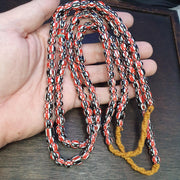 Multicolor venetian inspired glass beads 8mm red black chevron beads necklace