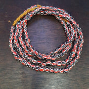 Multicolor venetian inspired glass beads 8mm red black chevron beads necklace