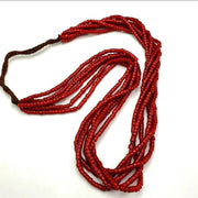 Vintage Venetian Red Heart Bead Necklace, Multi-Strand 24 Inch