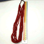 Vintage Venetian Red Heart Bead Necklace, Multi-Strand 24 Inch