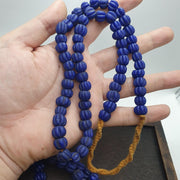 African Cobalt Beads, Vintage Glass Strand | Handmade Artisan Components, For Jewelry Making | 22 Inch