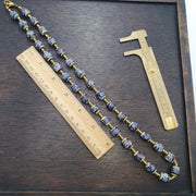 Feather pattern millefiori glass beads strand – venetian murano style necklace
