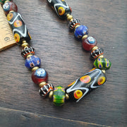 Venetian style glass beads necklace – murano style facel & floral jewelry