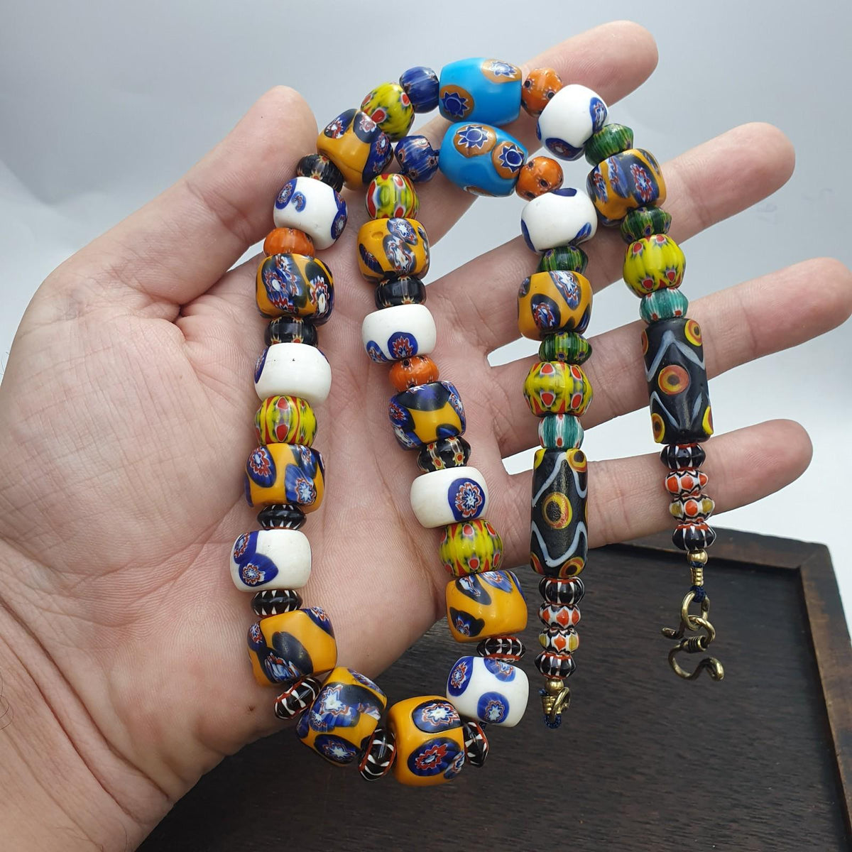 Murano style millefiori necklace – venetian inspired glass beads, boho jewelry