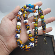 Murano style millefiori necklace – venetian inspired glass beads, boho jewelry