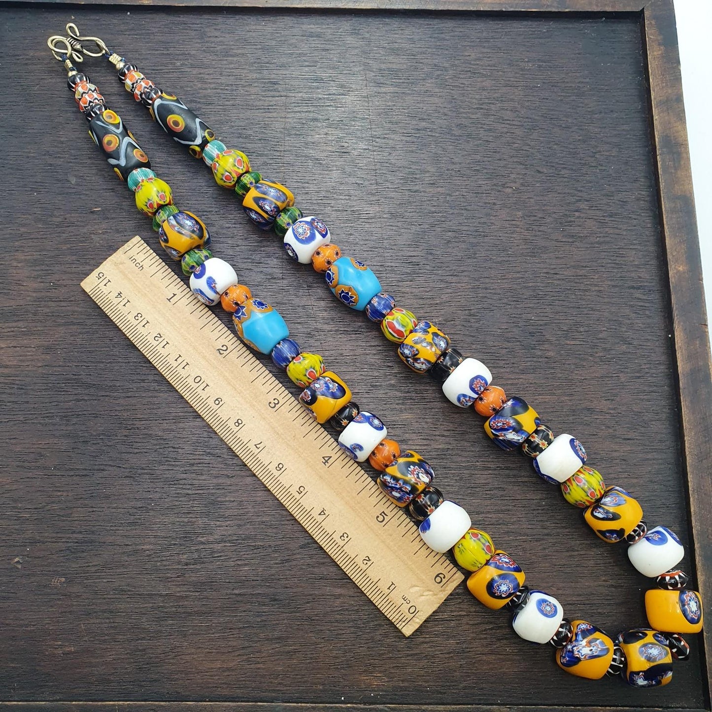Murano style millefiori necklace – venetian inspired glass beads, boho jewelry