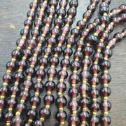 Handmade blown glass lamp work brown beads strand 9.5-10mm jewelry making gift for bead collectors, artisan craft supplies, 24 inches
