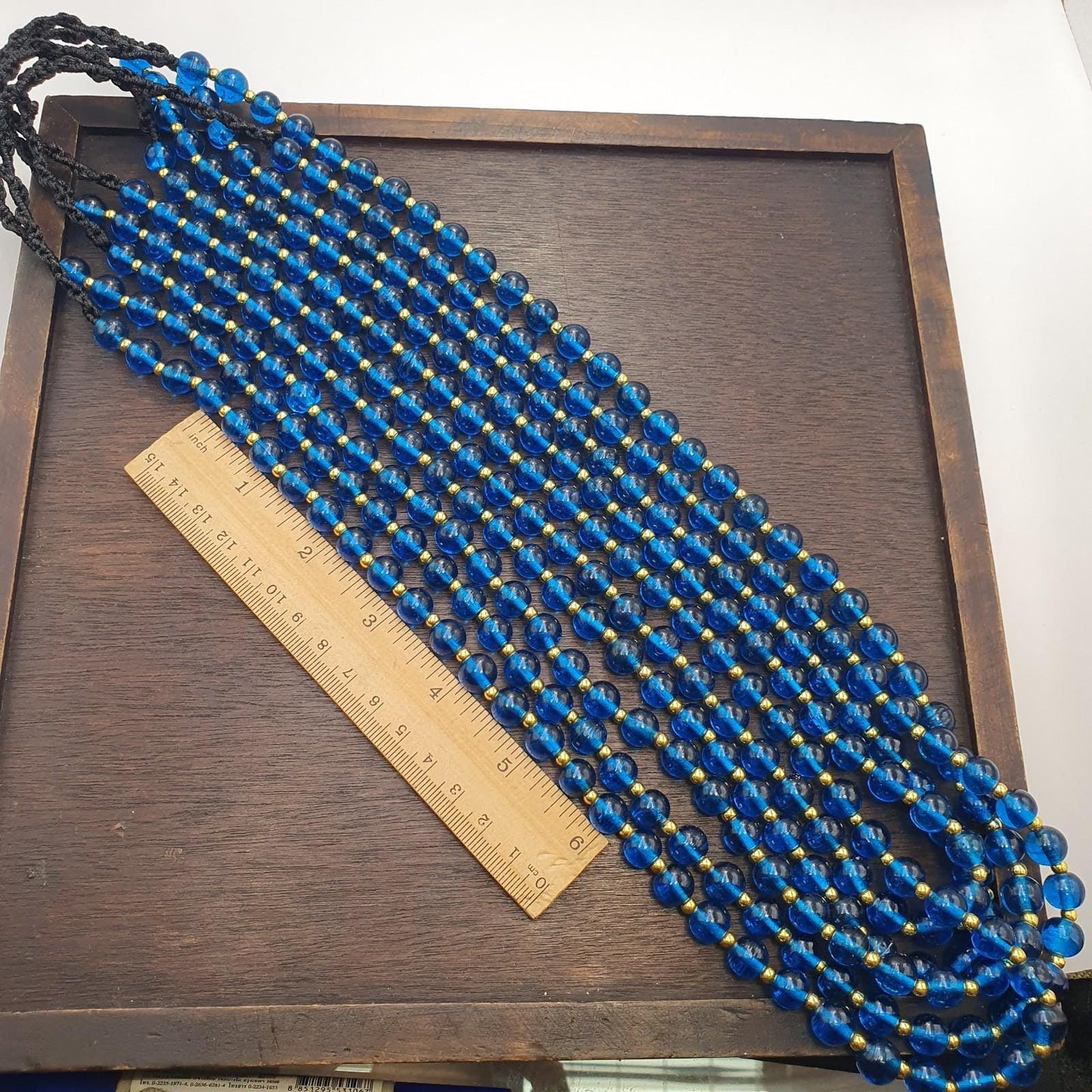 Blown Glass Lamp Work Beads Strand, Aqua Blue 9.5-10mm, Jewelry Supplies, Gift for Bead Collectors, 24 Inch Length