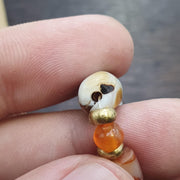 Ancient antique agate carnelian beads with brass spacer beaded bracelet #jn-br2