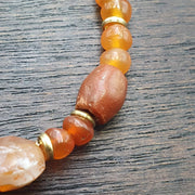 Antique ancient agate carnelian beads bracelet #jn-br1