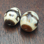 Lot 2 unique pattern tibetan agate stone dzi bead amulet