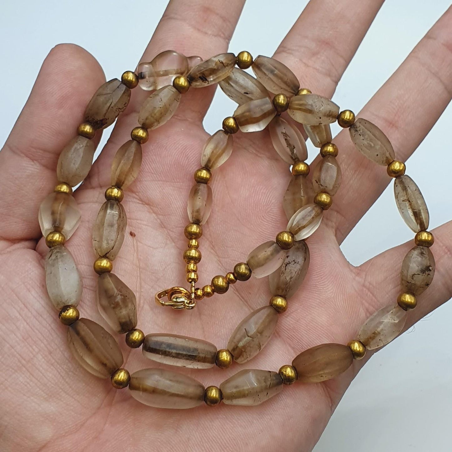 Tibetan antique himalayan crystal quartz rosary necklace spiritual healing beads