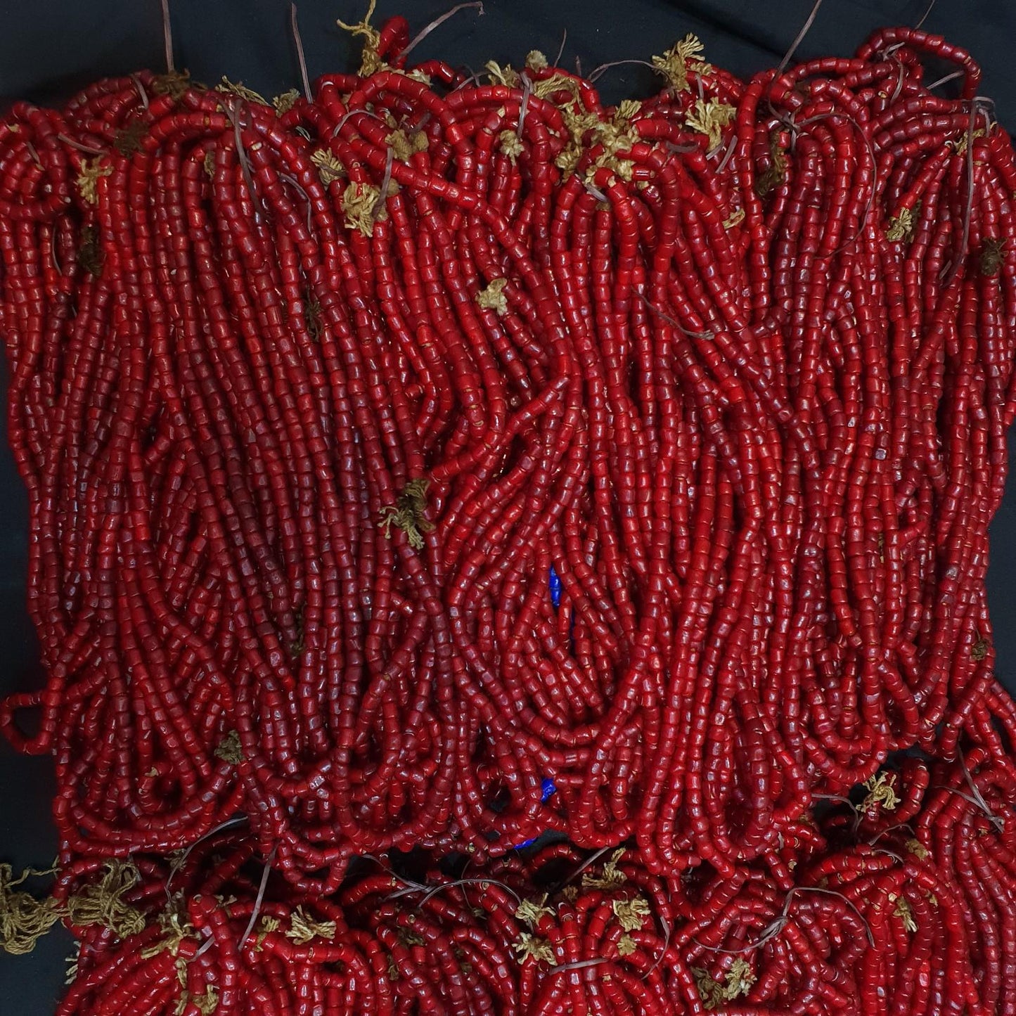 Wholesale: 30 Strand Cranberry Red White Heart Venetian Trade Beads