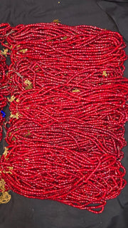 Wholesale: 30 Strand Cranberry Red White Heart Venetian Trade Beads